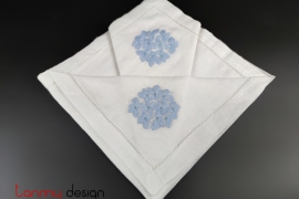 Bộ khăn ăn (6chiếc) 45x45 thêu cẩm tú cầu lam